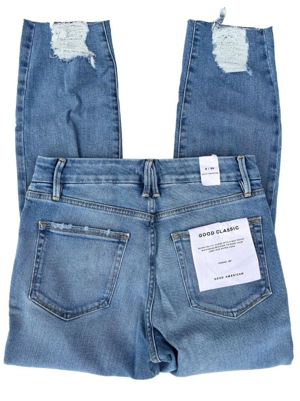 Good American Good Classic Jeans 25 28 29 Indigo 334 High Rise Straight - Picture 5 of 14